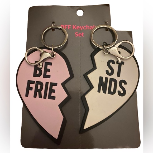 Best Friends Forever (BFF) Keychain set Bag Charm - Picture 1 of 2